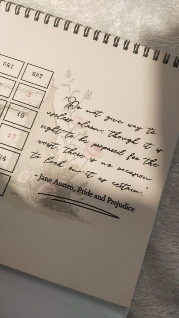 Literary Quotes Calendar 2026 - Closeup Literary Quotes Calendar 2026 - Closeup
