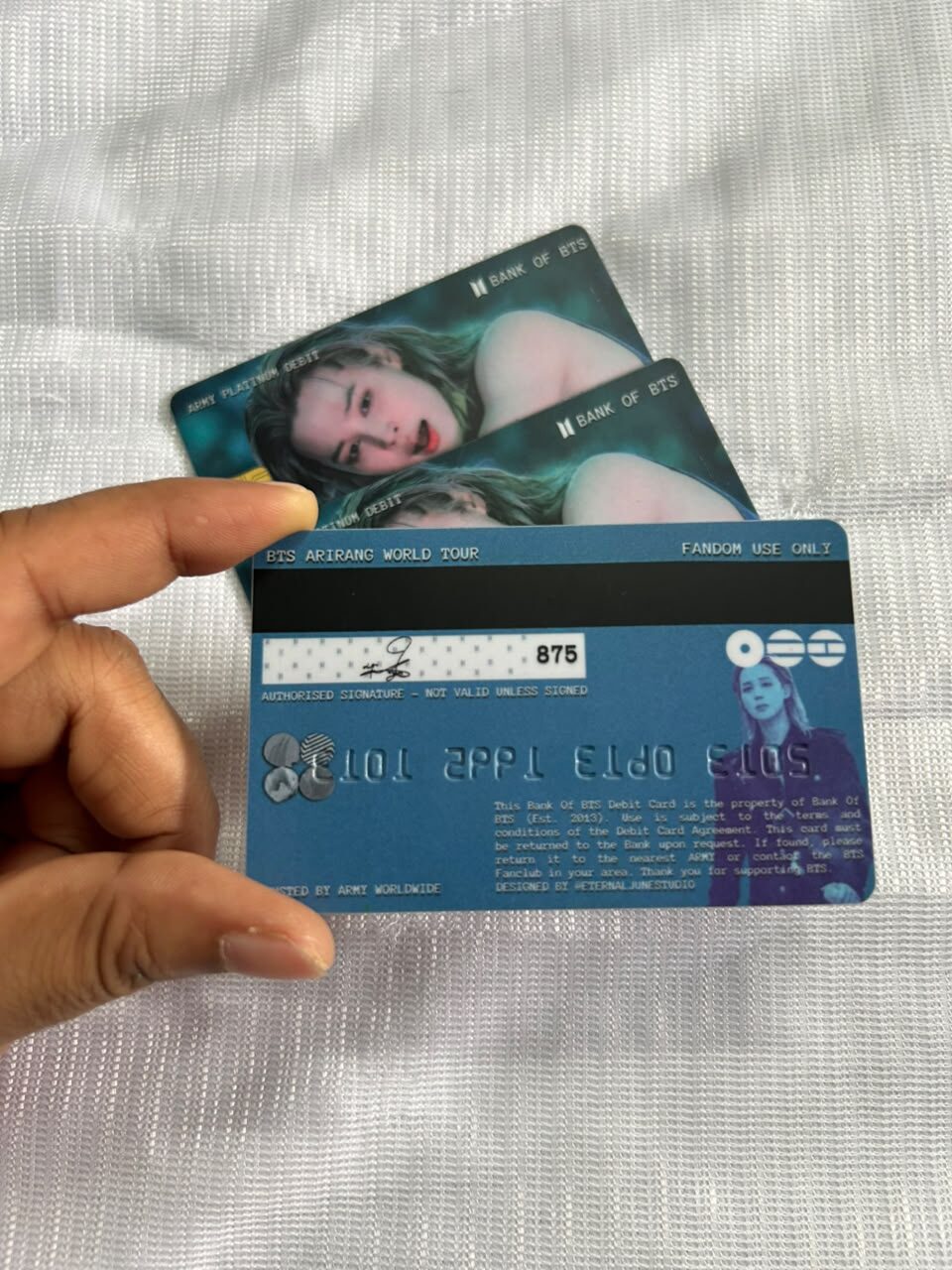 Jimin Debit Card Back Jimin Debit Card Back